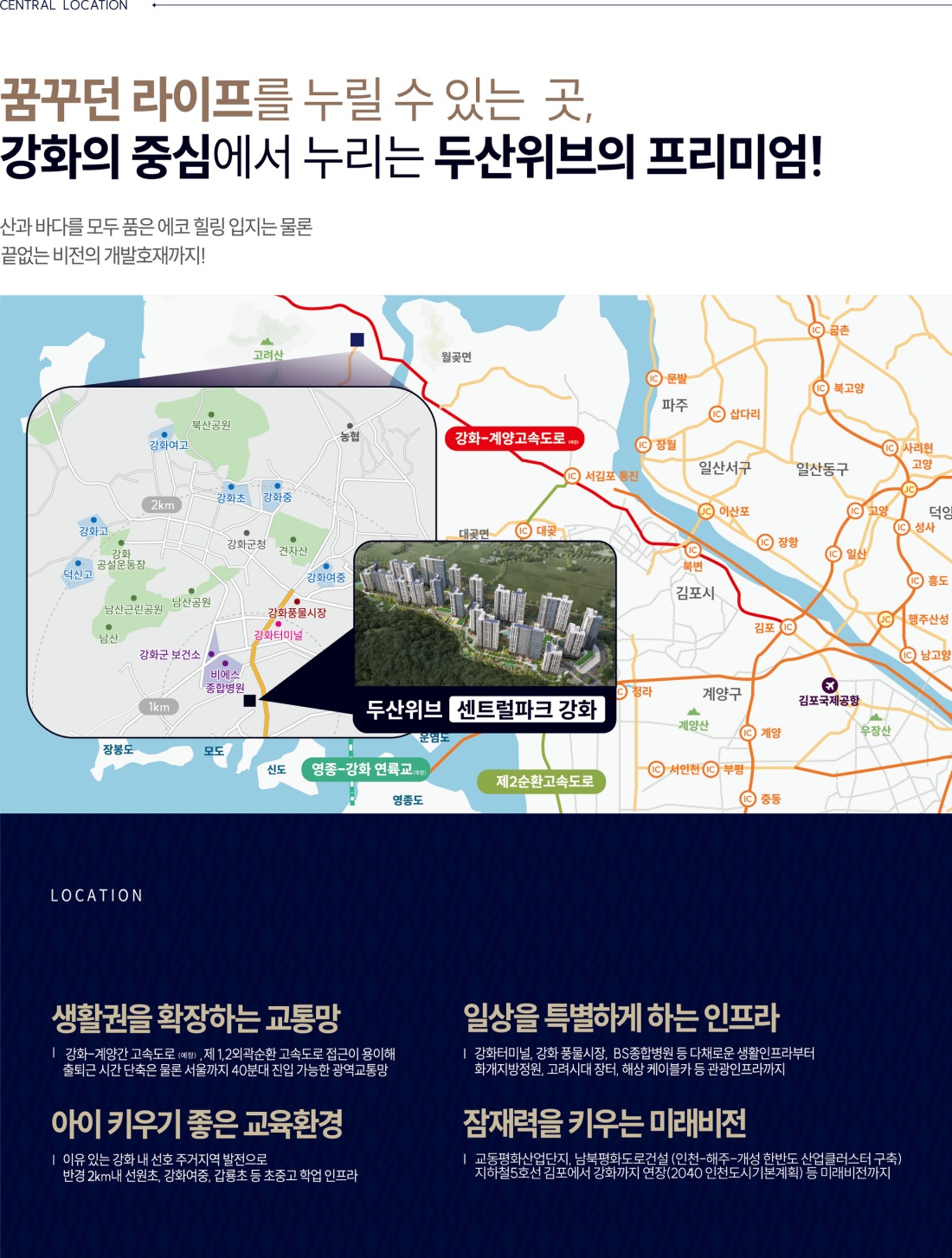 강화 두산위브 센트럴파크 교통 인프라 안내