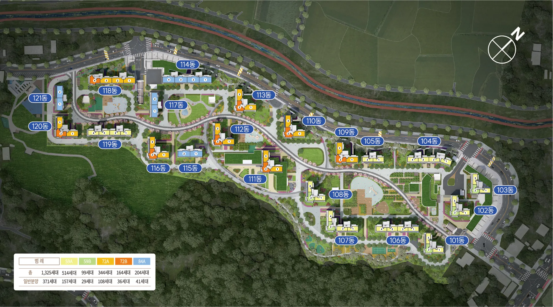 강화 두산위브 센트럴파크 동, 호수 배치도